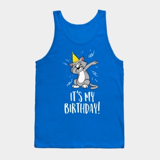 It's my birthday with a dabbing cat wearing a party hat and confetti Tank Top